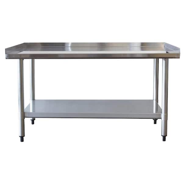 Sportsman 24 x 48 in. Upturned Edge Stainless Steel Kitchen Utility Table
