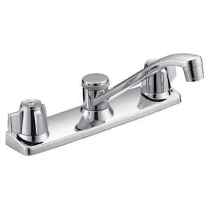 Traditional Collection 2-Handle Standard Kitchen Faucet with Washerless Cartridge in Chrome