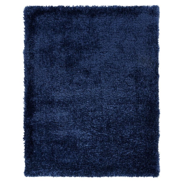 Gertmenian Delos Flokati Navy 4 ft. x 6 ft. Solid Shag Indoor Area Rug