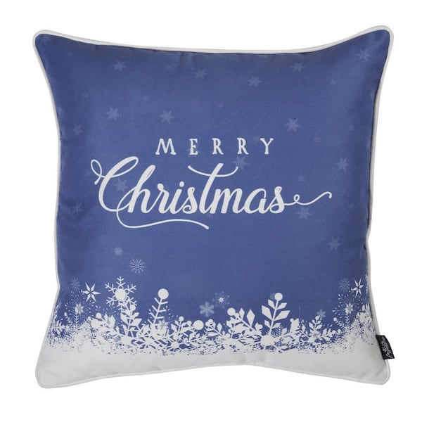 Blue and shop white christmas pillows