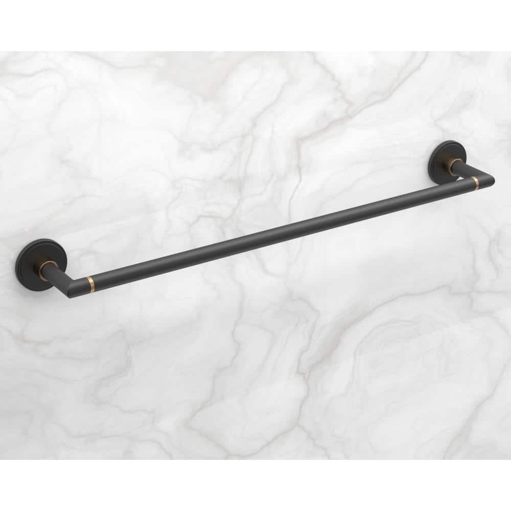 Glacier Bay Delson 24 in. Wall Mounted Towel Bar in Matte Black BTH024