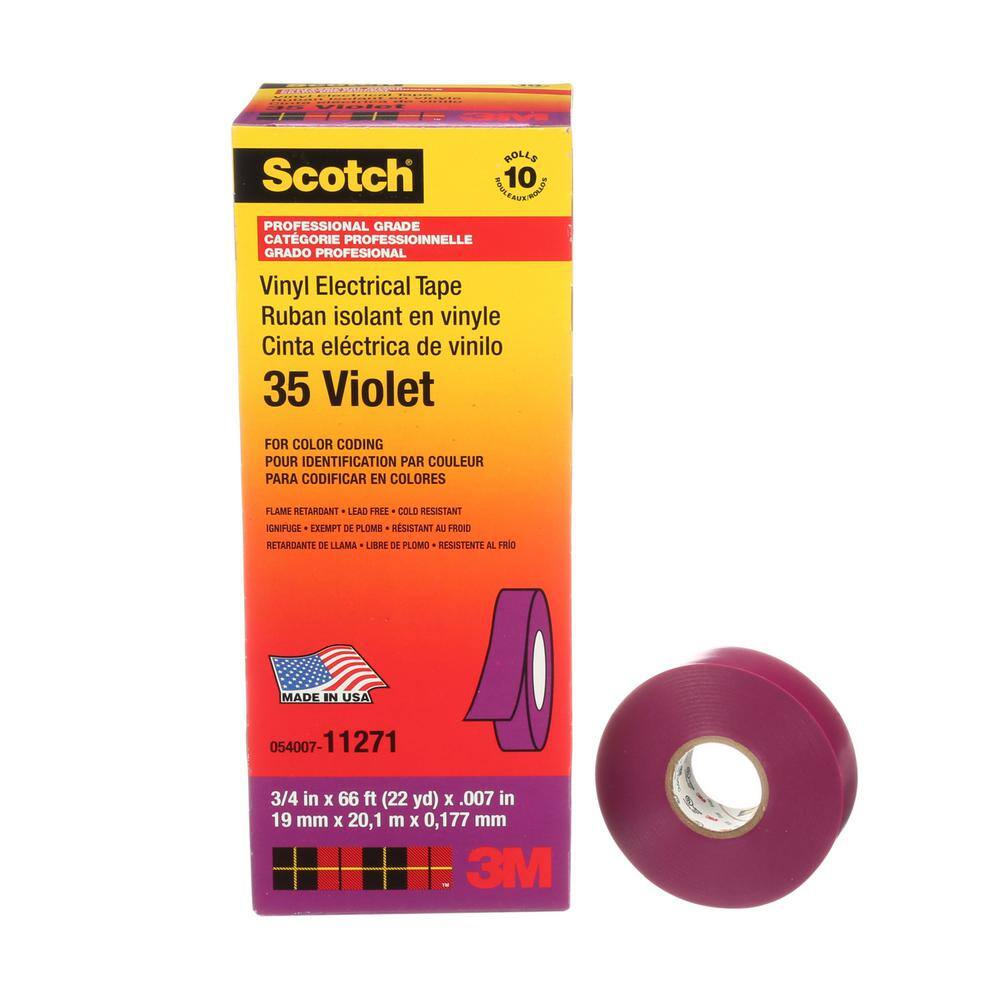 2 Roll Purple Vinyl PVC Electrical Tape 3/4" x 66' Flame Retardant Free Shipping 