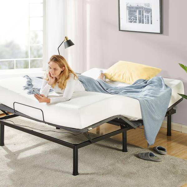 Zinus Black Twin Xl Adjustable Bed Base, Adjustable Twin Bed Frame With Mattress