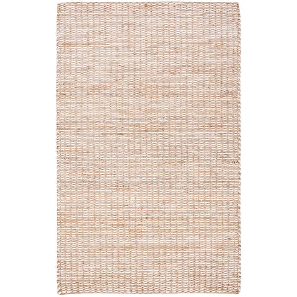 Natural Fiber Beige/Ivory 9 ft. x 12 ft. Woven Solid Area Rug