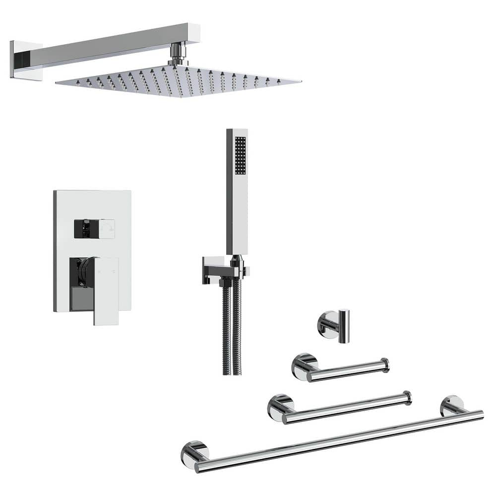 EVERSTEIN Single-Handle 2-Spray Square 10 in. Dual Shower Head