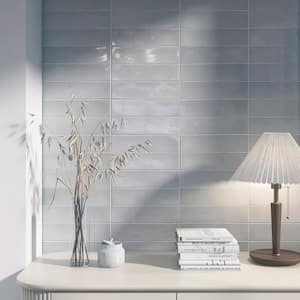 Rustic Light Grey 2.95 in. x 11.81 in. Polished Ceramic Subway Wall Tile (10.76 sq. ft./Case)