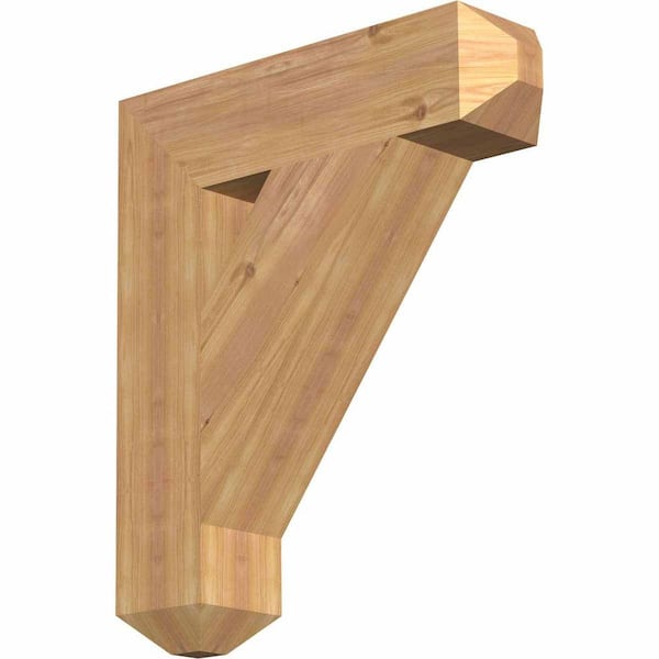 Ekena Millwork 5.5 in. x 28 in. x 24 in. Western Red Cedar Traditional Craftsman Smooth Bracket
