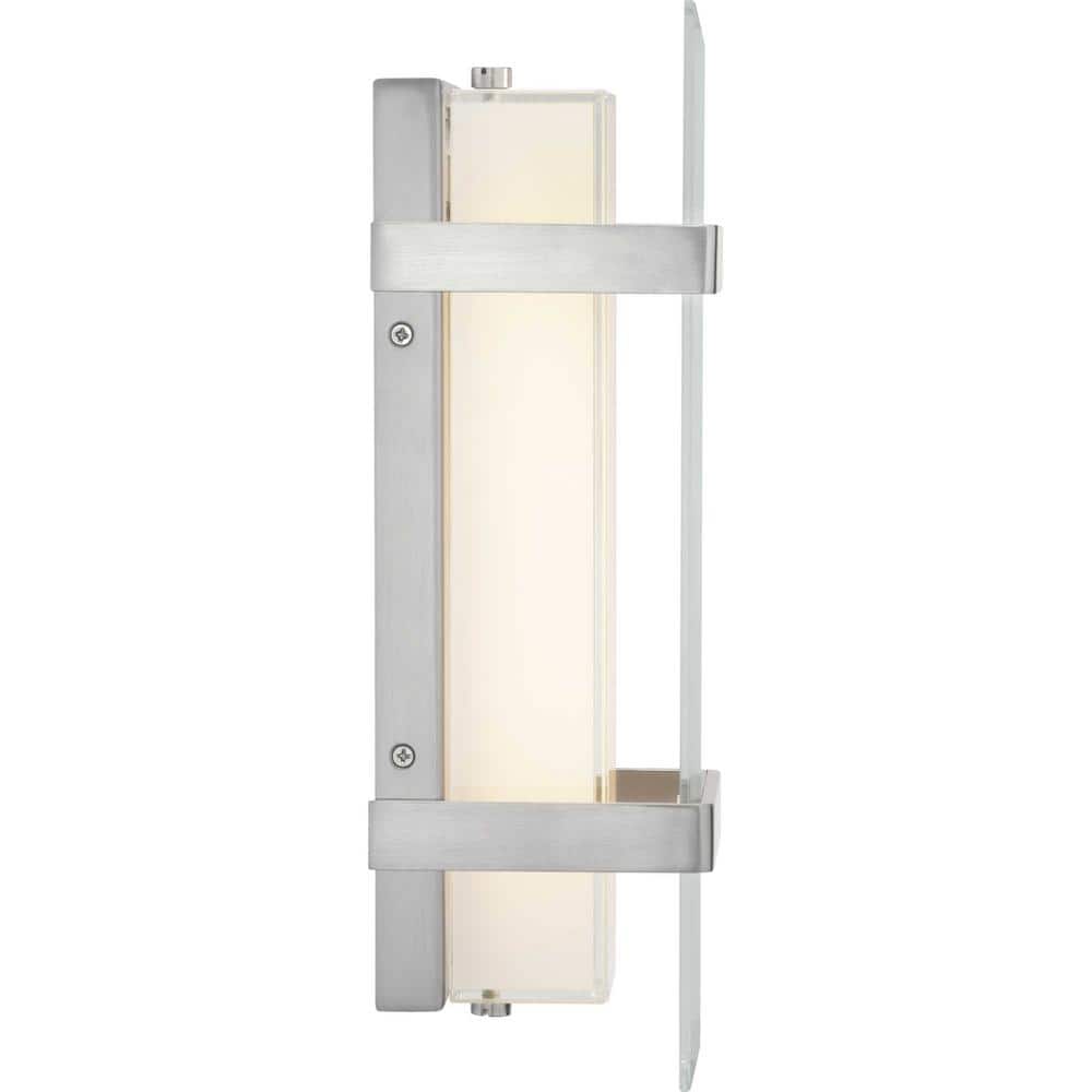 Brushed Nickel LED Wall Sconce with Clear Glass Panels