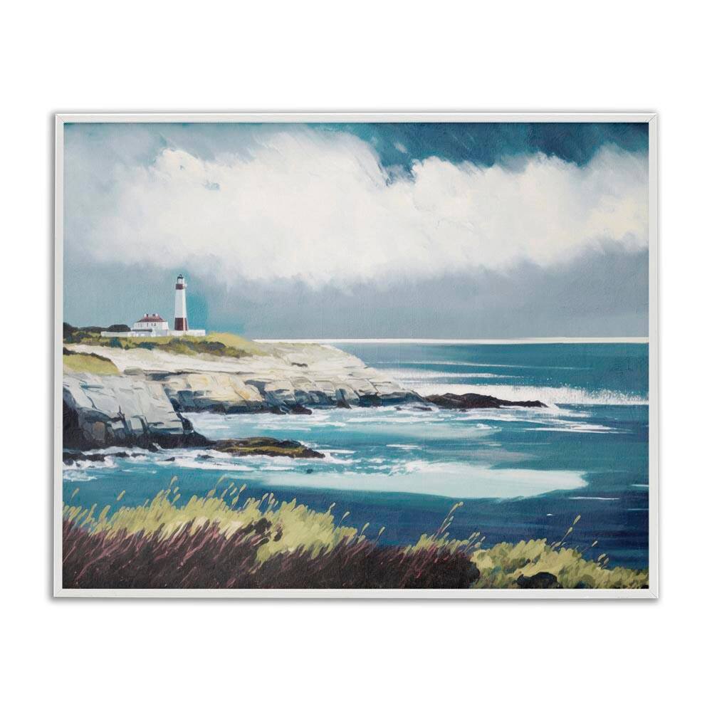Windswept Lighthouse Grasses by Svetlana Aleynikova White Framed Coastal Giclee Art Print 16 in. x 20 in. price history on PriceWatchPro
