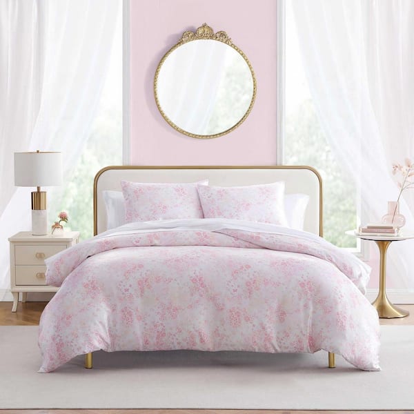 BETSEY JOHNSON Butterfly Garden 3-Piece Pink Satin King Duvet Cover Set