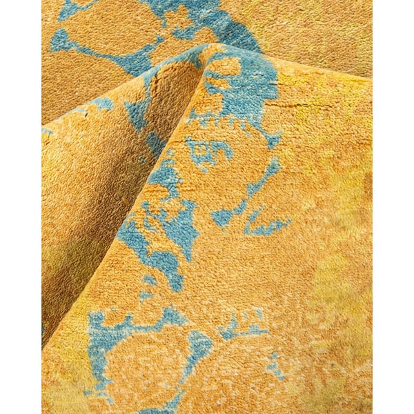 Mogul Green 4 x 6 Oriental Wool Indoor Area Rug