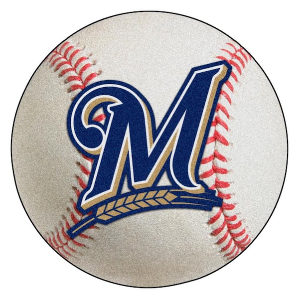 FANMATS MLB Milwaukee Brewers Photorealistic 27 in. Round Baseball Mat