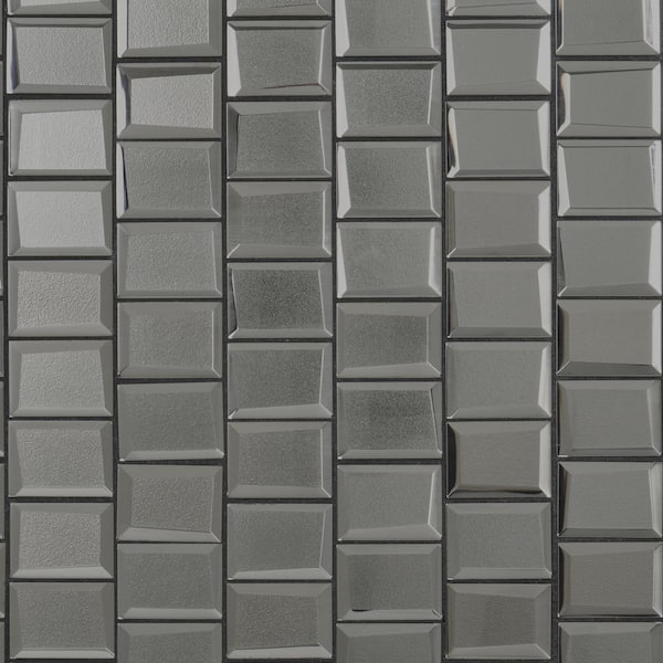 Ivy Hill Tile Aiga Glam Platinum 10.82 in. x 11.81 in. Polished Glass Wall Mosaic Tile (0.88 sq. ft./Each)