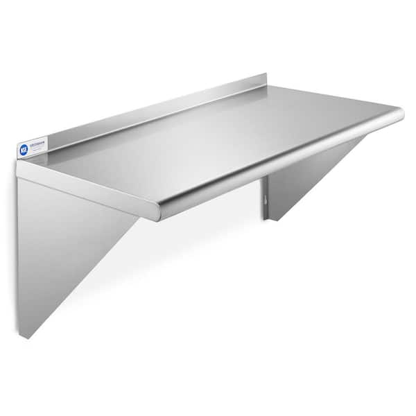 GRIDMANN 14 in. x 24 in. x 18.5 in. Stainless Steel Wall-Mount Garage Wall Shelf with Brackets