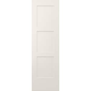 24 in. x 80 in. 3 Panel Birkdale Primed Smooth Hollow Core Molded Composite Interior Door Slab