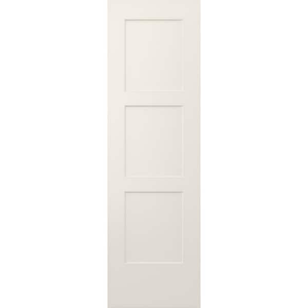 JELD-WEN 24 in. x 80 in. 3 Panel Birkdale Primed Smooth Hollow Core Molded Composite Interior Door Slab