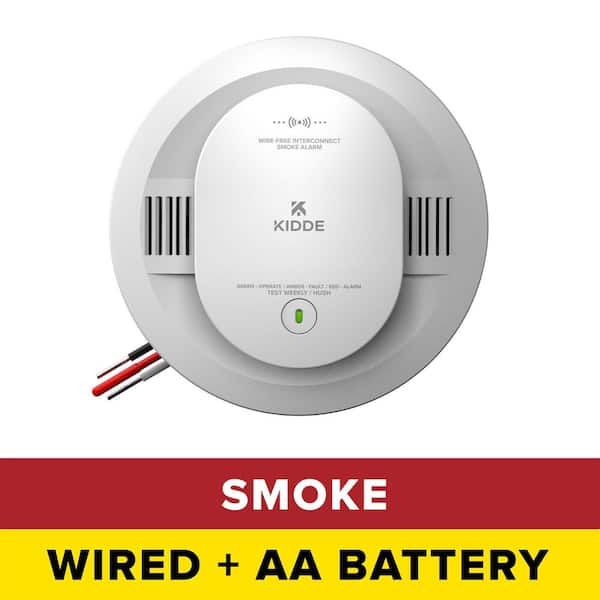 Hardwired AA Battery Backup Smoke Detector, Wire-Free Interconnect, Voice Alerts, LED Warning Light Indicators,20SAR-VRF