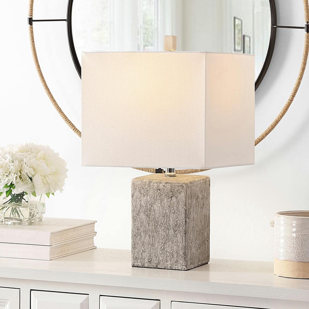 Jaxon 21" White and Grey Ceramic Table Lamp Set