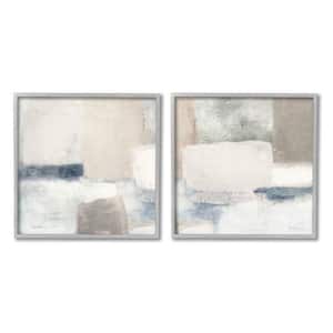 Beige Modern Collage Shapes Design By Carol Robinson 2 Piece Framed Abstract Art Print 17 in. x 17 in.