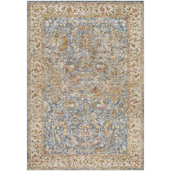 Mona Lisa Olive Traditional Border 9 ft. x 12 ft. 2 in. Area Rug