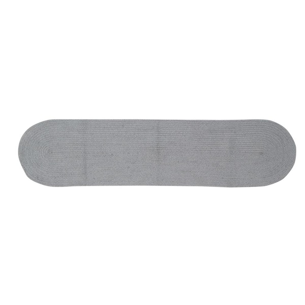 Better Trends Cotton Solid Braided Grey Cotton Table Runner