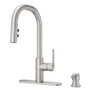 Zanna Single-Handle Pull-Down Sprayer Kitchen Faucet with Soap Dispenser in Spot Defense Stainless Steel