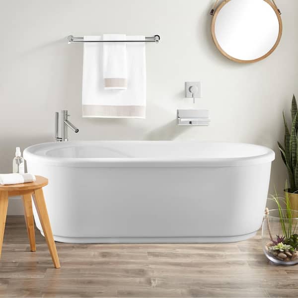 Vanity Art Le Mans 67 in. Acrylic Flatbottom Left Bathtub in White