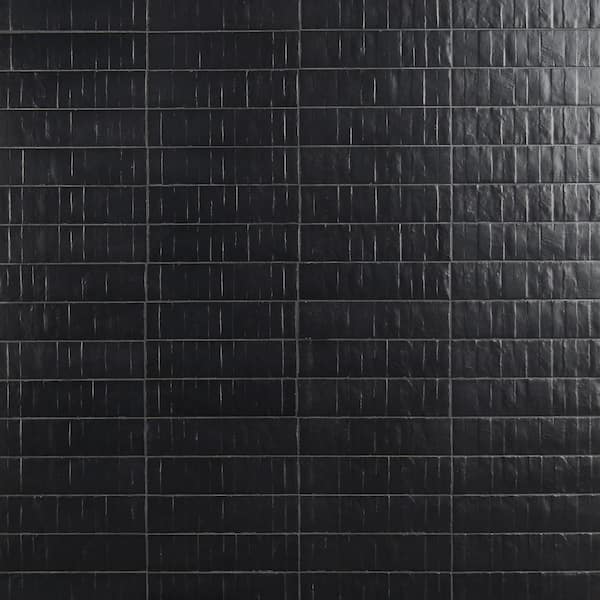 Ivy Hill Tile Chord Matter Leather Black 2.95 in. x 11.81 in. Textured Porcelain Floor and Wall Tile (4.35 sq. ft./Case)