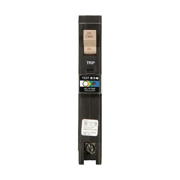 CH 20 Amp 1-Pole Dual Function (Arc Fault/Ground Fault) Plug-On Neutral Circuit Breaker CH 20 Amp 1-Pole Dual Function (Arc Fault/Ground Fault) Plug-On Neutral Circuit Breaker