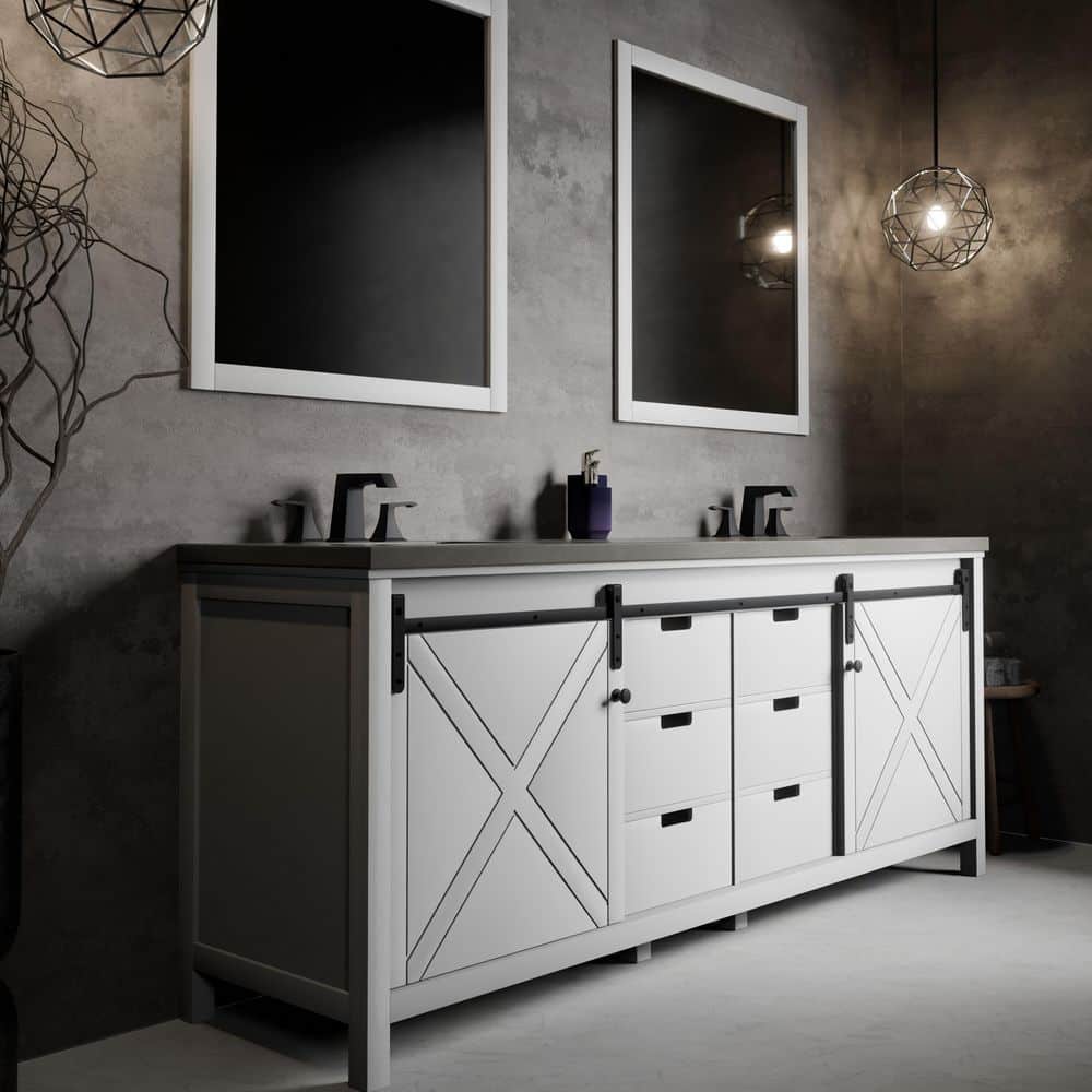 Marsyas 84 in W x 22 in D White Double Bath Vanity without Top price history on PriceWatchPro