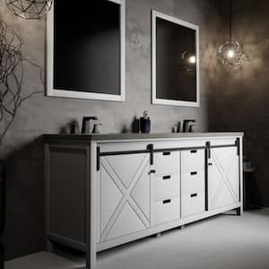 Marsyas 84 in W x 22 in D White Double Bath Vanity without Top