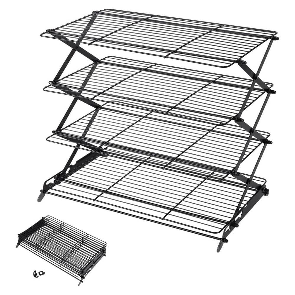 Anqtovp Stainless Steel Collapsible 4-Tier Cooling Rack with Adjustable ...