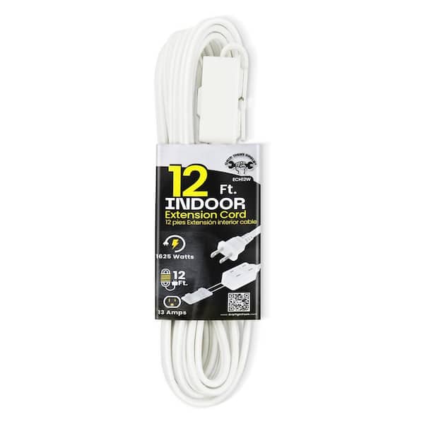 GRIP TIGHT TOOLS 12 ft. 16/2 SPT, Indoor Household Extension Cord, White