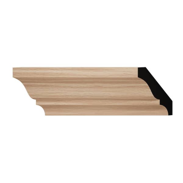 Ekena Millwork WM52 1.63 in. D x 2.25 in. W x 6 in. L Wood (Red Oak) Crown Moulding Sample