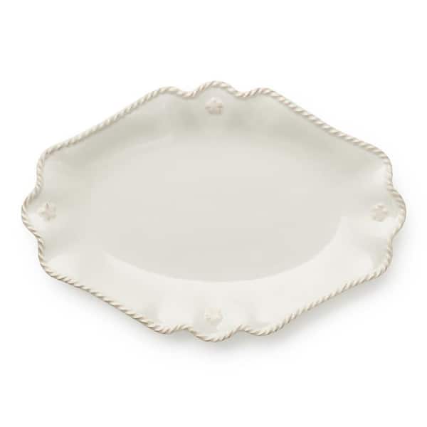 Heritage 13 in. x 8.75 in. White Stoneware Small Oval Platter