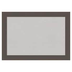 Brushed Pewter Framed Grey Corkboard 28 in. x 20 in Bulletin Board Memo Board