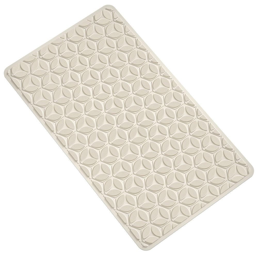 16 in. x 28 in. Rubber Bath Mat with Suction Cups in Beige, Non Slip, Soft on Touch, BPA/PVC Free, Machine Washable price history on PriceWatchPro