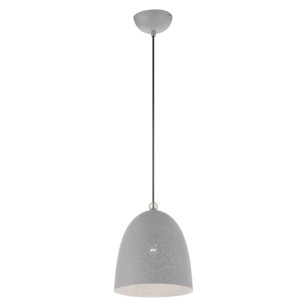 Nordic Gray Crystal LED Globe Pendant Light with Brushed Nickel Accents