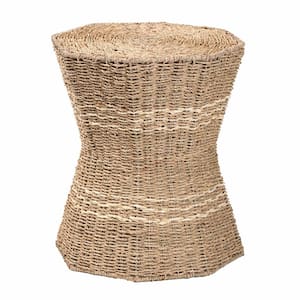 Idoya 17.3 in. Natural Seagrass Octagon Wicker End Table