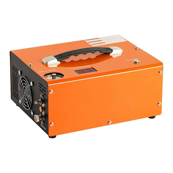 PCP Air Rifle Pump 0.4 Gal. 4500 PSI Portable Electric Pancake Air Compressor 110/220-Volt AC with Built-in Adapter&Fan