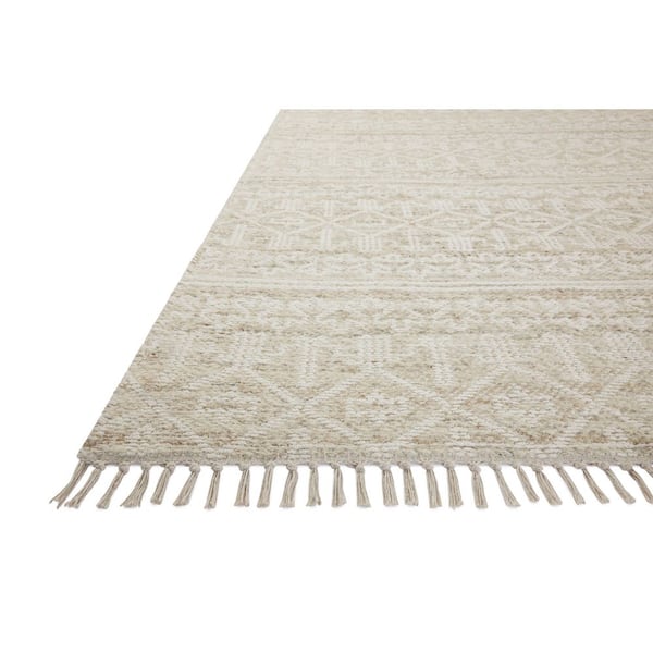 Rivers 5 ft. x 7 ft. Sand / Ivory 6 in. Traditional Reversible Area Rug