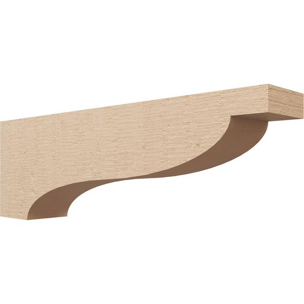 Ekena Millwork 6-in. x 36-in. x 12-in. Series 3 Thin Garner Rough Cedar Woodgrain Timberthane Polyurethane Corbel, Primed Tan