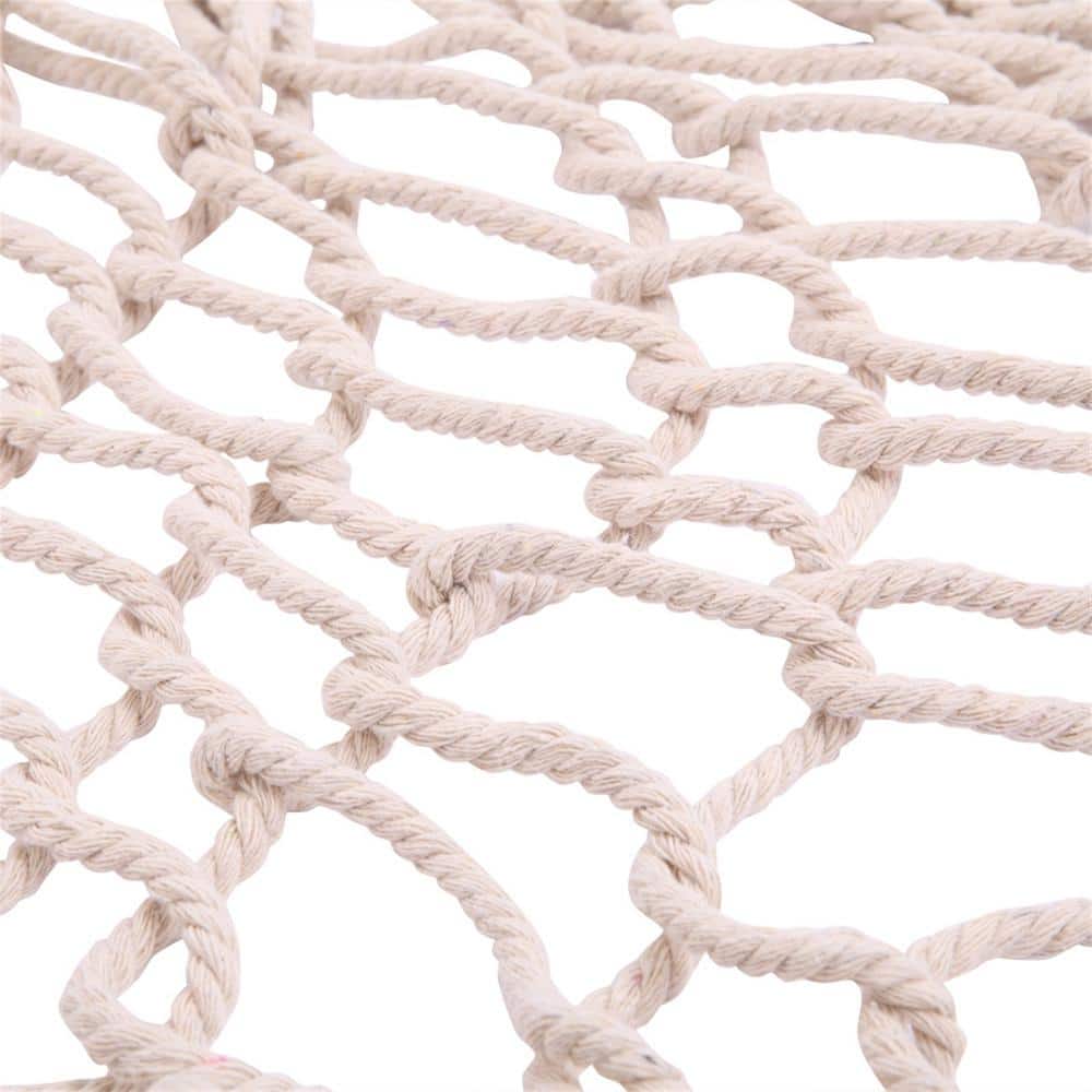 Beige Cotton Rope Portable Hanging Hammock Chair