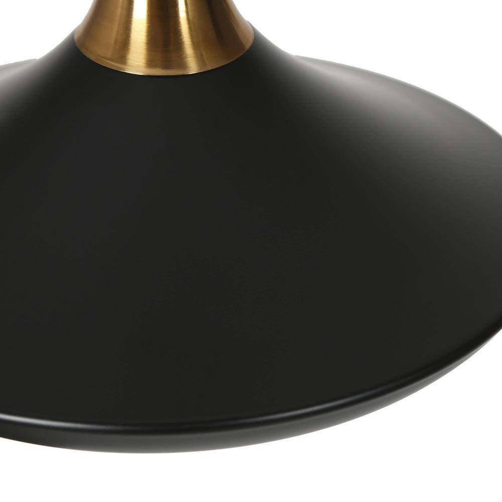 Matte Black and Brass Mini Pendant Light with Glass Shade