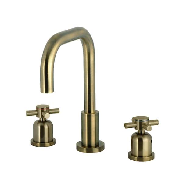 Concord 8 in. Widespread 2-Handle Bathroom Faucet in Antique Brass