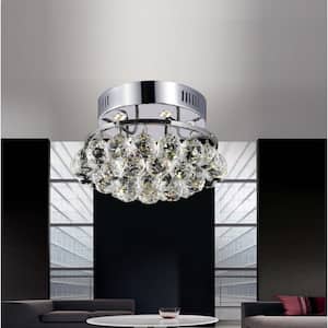 Queen 3 Light Flush Mount With Chrome Finish
