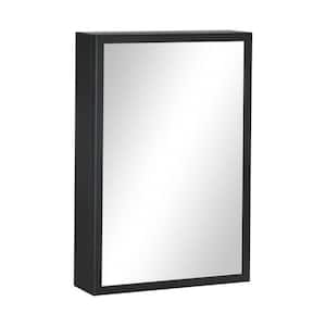 15.75 in. W x 23.5 in. H Rectangular Stainless Steel Wall Mounted Bathroom Medicine Cabinet with Mirror, Black