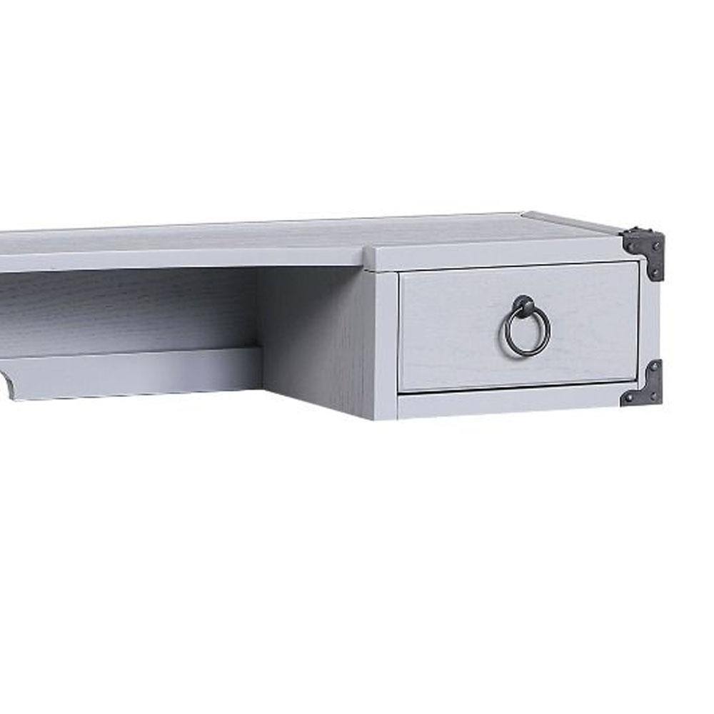 Gray Wood Desk Hutch with Drawers and Storage