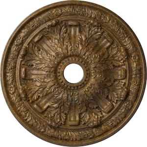 3-1/4 in. x 30 in. x 30 in. Polyurethane Flagstone Ceiling Medallion, Rubbed Bronze
