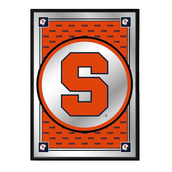 The Fan-Brand 19 in. X 28 in. Syracuse Orange Team Spirit, Logo Framed Mirrored Decorative Sign